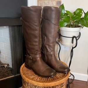 Frye Phillip Riding Boots / Grey, Brown / 8